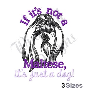 Maltese Dog - Machine Embroidery Design, Embroidery Designs, Embroidery Patterns, Embroidery Files, Instant Download