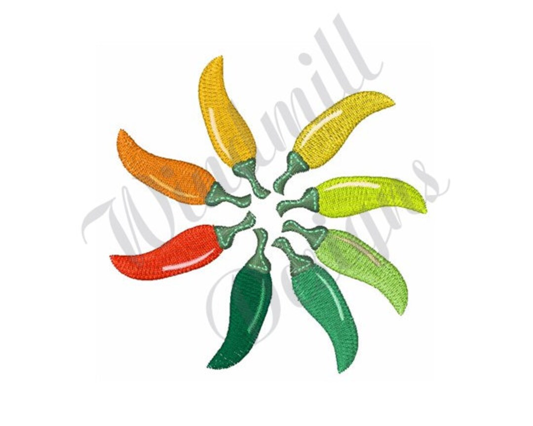 Chili Peppers Machine Embroidery Design, Embroidery Designs, Machine