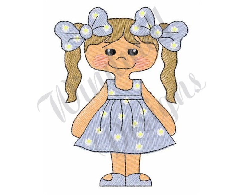 Little Girl Machine Embroidery Design Embroidery Designs Etsy