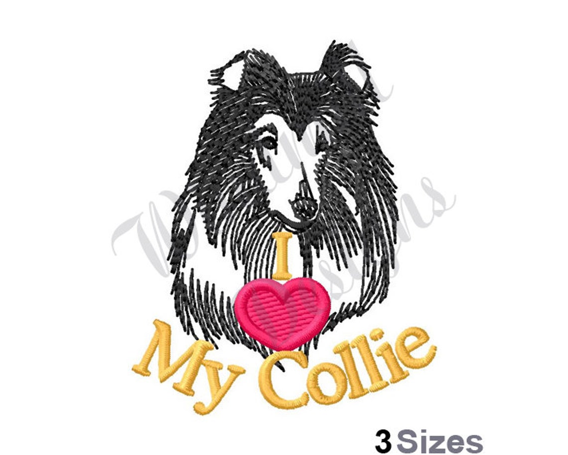 Border Collie Dog Machine Embroidery Design Embroidery Etsy