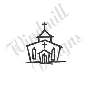 Church Outline - Machine Embroidery Design, Embroidery Designs, Machine Embroidery, Embroidery Patterns, Embroidery Files, Instant Download