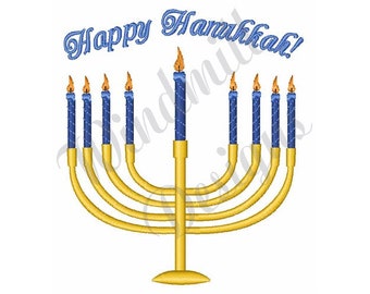 Happy Hanukkah - Machine Embroidery Design, Embroidery Designs, Machine Embroidery, Embroidery Patterns, Embroidery Files, Instant Download