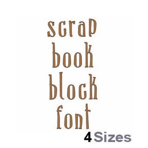 Scrap Book Block Machine Embroidery Font Instant Download Embroidery Alphabet BX Font