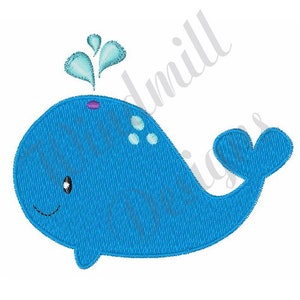 かわいいクジラ - 機械刺繍デザイン、刺繍デザイン、機械刺繍、刺繍パターン、刺繍ファイル、即時ダウンロード