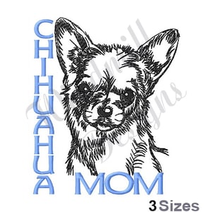 Chihuahua Mom - Machine Embroidery Design, Embroidery Designs, Machine Embroidery, Embroidery Patterns, Embroidery Files, Instant Download
