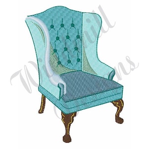 Wingback Chair Machine Embroidery Design. Create a cute  gift with this instant download.