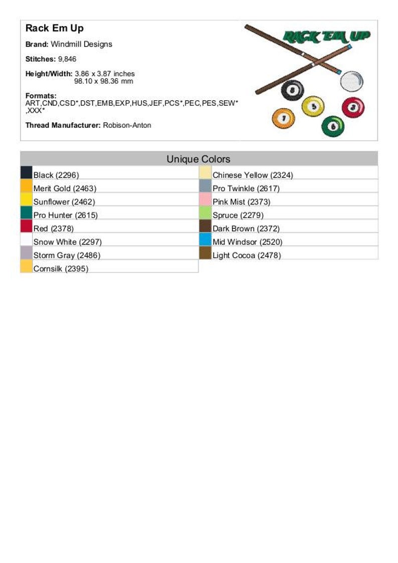 Pool Balls and Pool Cues Machine Embroidery Design Etsy