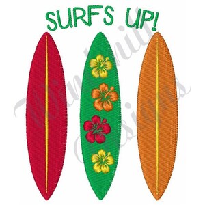 Surfs Up Surfboards Machine Embroidery Design, Embroidery Designs, Machine Embroidery, Embroidery Pattern, Embroidery File, Instant Download
