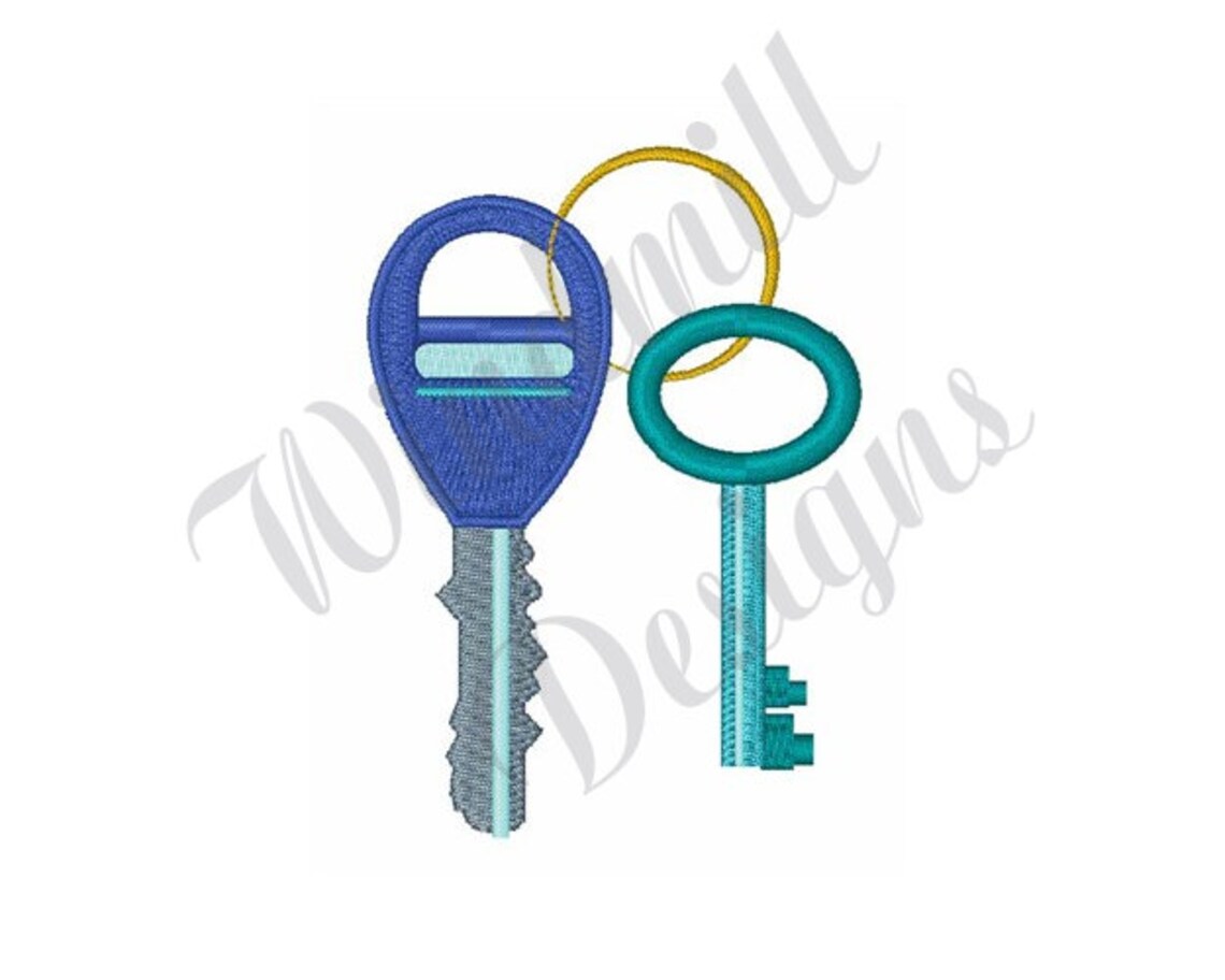 New Key & Old Key Machine Embroidery Design Embroidery Etsy UK