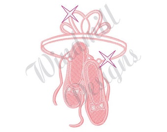 Ballet Slippers - Machine Embroidery Design, Embroidery Designs, Machine Embroidery, Embroidery Patterns, Embroidery Files, Instant Download