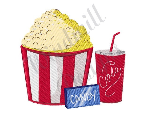 Movie Snacks - Machine Embroidery Design, Embroidery Designs, Machine Embroidery, Embroidery Patterns, Embroidery Files, Instant Download