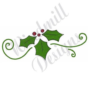 Christmas Holly Machine Embroidery Design, Embroidery Designs, Machine Embroidery, Embroidery Patterns, Embroidery Files, Instant Download image 1