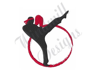 Kick Boxer Silhouette - Diseño de bordado a máquina, Diseños de bordado, Patrones de bordado, Archivos de bordado, Descarga instantánea