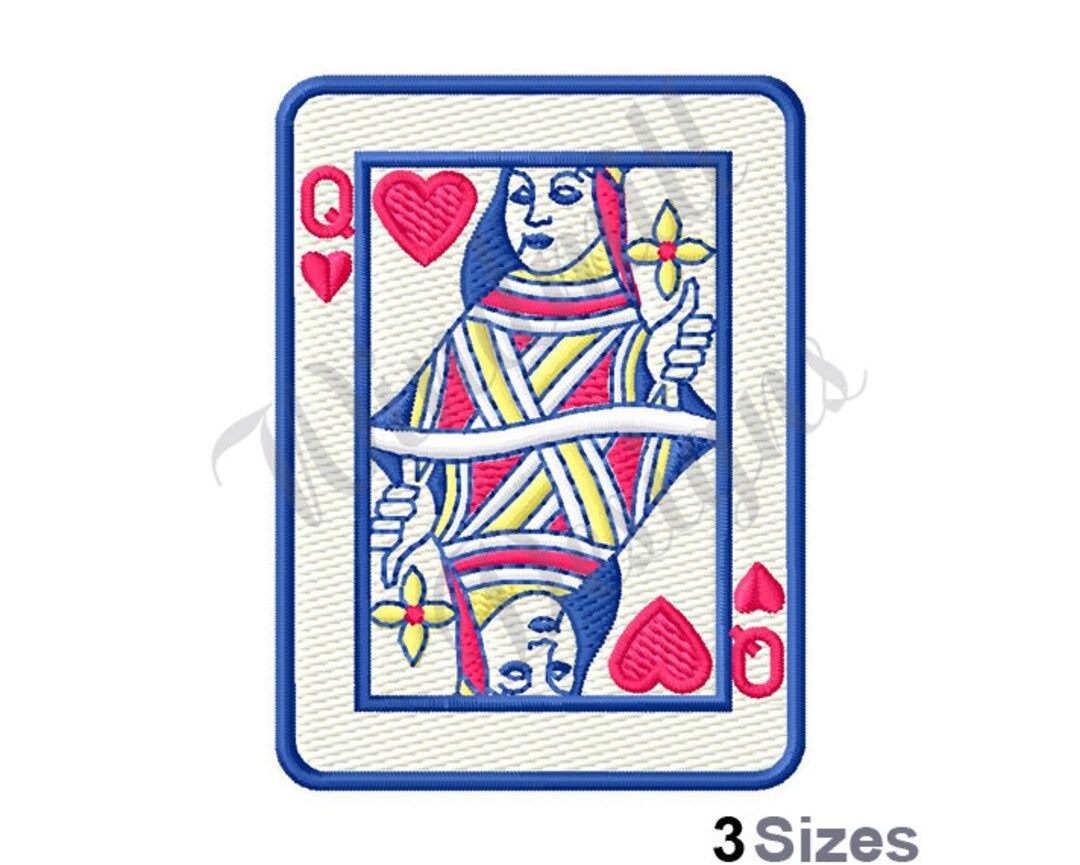 Queen of Hearts Machine Embroidery Design, Embroidery Designs, Machine