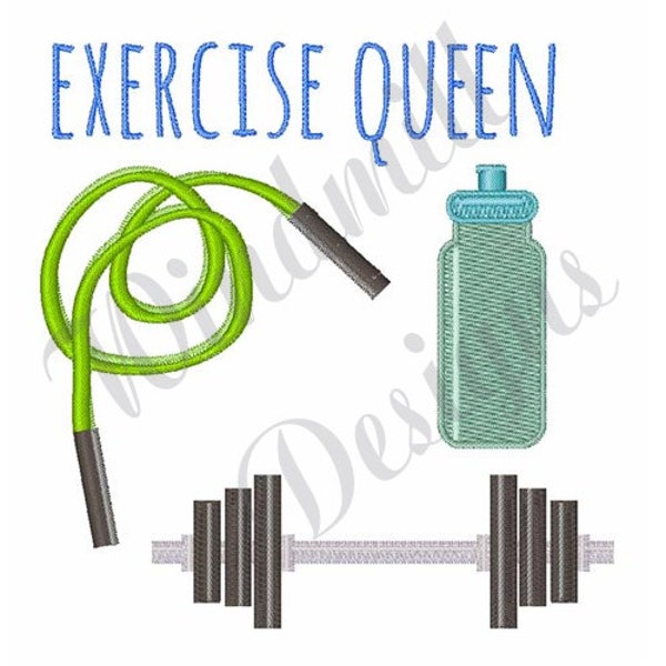 Exercise Queen - Machine Embroidery Design, Embroidery Designs, Machine Embroidery, Embroidery Patterns, Embroidery Files, Instant Download