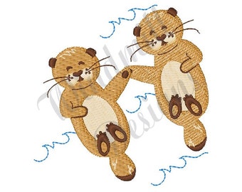 Otters - Machine Embroidery Design, Embroidery Designs, Machine Embroidery, Embroidery Patterns, Embroidery Files, Instant Download