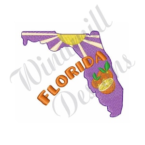 Florida Citrus Sunshine State - Machine Borduurwerk Design, Borduurwerk Ontwerpen, Borduurpatronen, Borduurwerk Bestanden, Instant Download