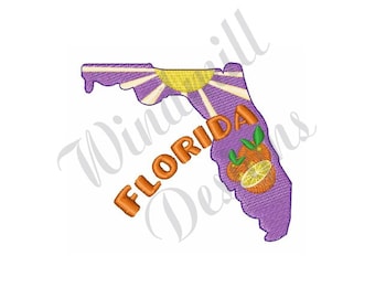 Florida Citrus Sunshine State - Maschinenstickerei, Stickmuster, Stickmuster, Stickdateien, Instant Download