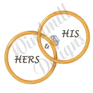 Wedding Rings - Machine Embroidery Design, Embroidery Designs, Machine Embroidery, Embroidery Patterns, Embroidery Files, Instant Download