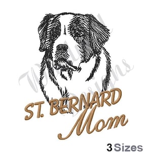 Saint Bernard Dog Mom -Machine Embroidery Design, Embroidery Designs, Machine Embroidery, Embroidery Patterns & Files, Instant Download