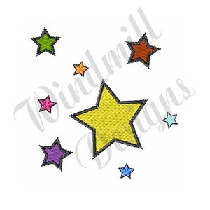 Colorful Stars - Machine Embroidery Design, Embroidery Designs, Machine Embroidery, Embroidery Patterns, Embroidery Files, Instant Download