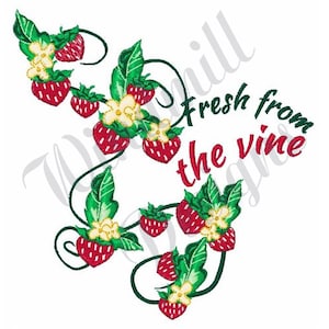 Strawberry Vine - Machine Embroidery Design, Embroidery Designs, Machine Embroidery, Embroidery Patterns, Embroidery Files, Instant Download