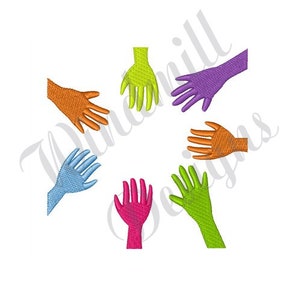 Diversity Hands In A Circle  - Machine Embroidery Design, Embroidery Designs, Machine Embroidery, Embroidery Patterns, Instant Download