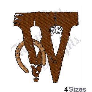 Cowboy Western Letter W - Diseño de bordado a máquina, Diseños de bordado, Bordado, Patrones de bordado, Archivos de bordado, Descarga instantánea
