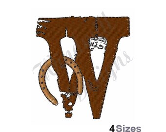 Cowboy Western Letter W - Machine Embroidery Design, Embroidery Designs, Embroidery, Embroidery Patterns, Embroidery Files, Instant Download