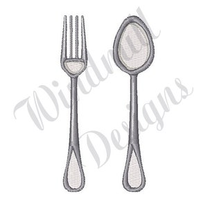 Fork & Spoon Machine Embroidery Design, Embroidery Designs, Machine Embroidery, Embroidery Patterns, Embroidery Files, Instant Download image 1