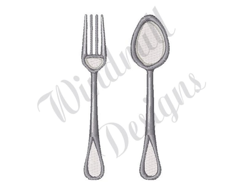 Fork & Spoon Machine Embroidery Design Embroidery Designs Etsy