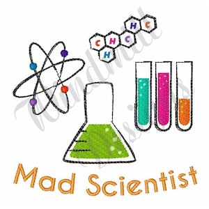 Mad Scientist - Machine Embroidery Design, Embroidery Designs, Machine Embroidery, Embroidery Patterns, Embroidery Files, Instant Download