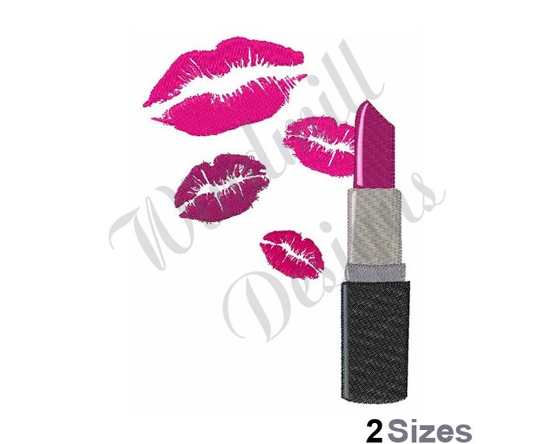 Lipstick Lips & Kisses Machine Embroidery Design Etsy