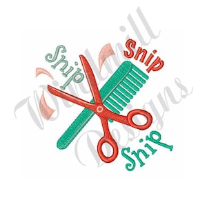 Barber Haircut - Machine Embroidery Design, Embroidery Designs, Embroidery Patterns, Embroidery Files, Instant Download image 1