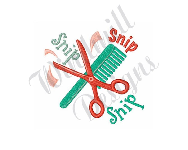 Barber Haircut - Machine Embroidery Design, Embroidery Designs, Embroidery Patterns, Embroidery Files, Instant Download image 1