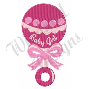 Baby Girl Rattle -Machine Embroidery Design, Embroidery Designs, Machine Embroidery, Embroidery Patterns, Embroidery Files, Instant Download