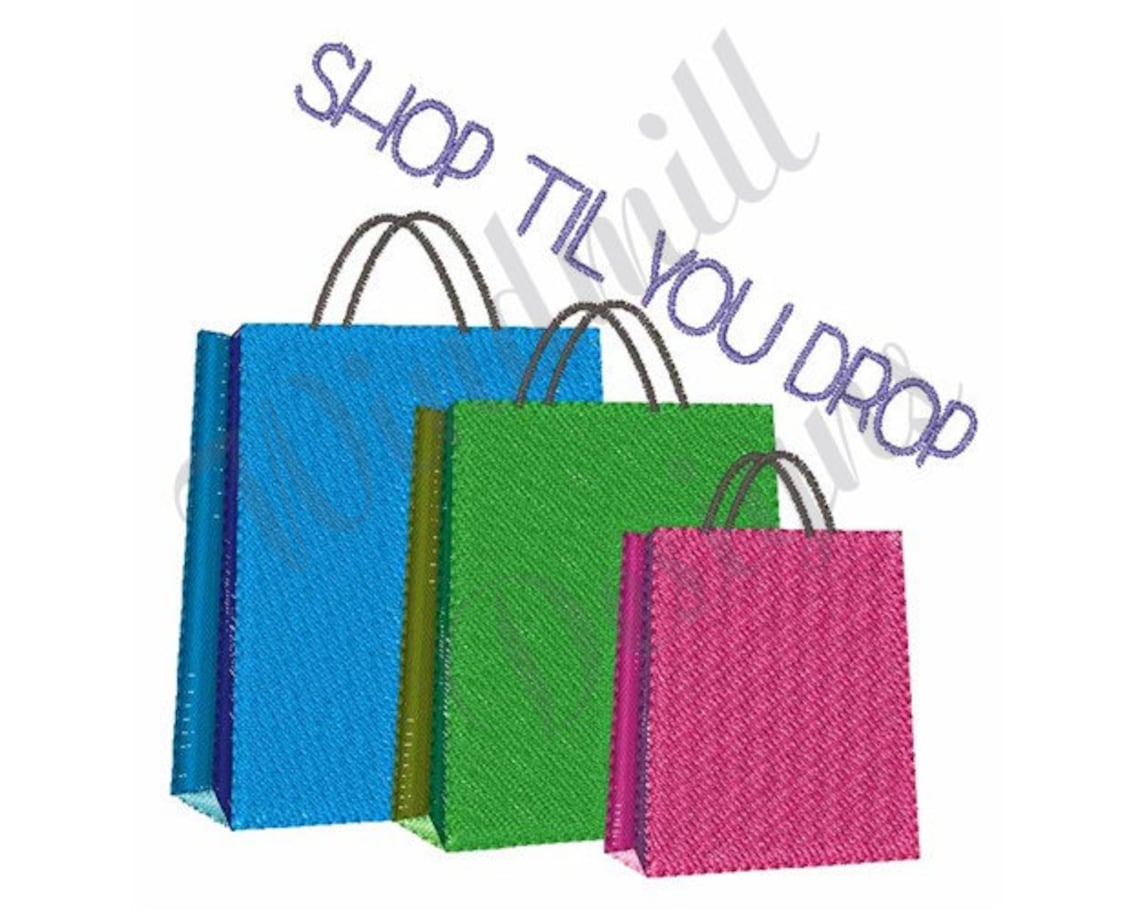 Shopping Bags Machine Embroidery Design Embroidery Designs Etsy