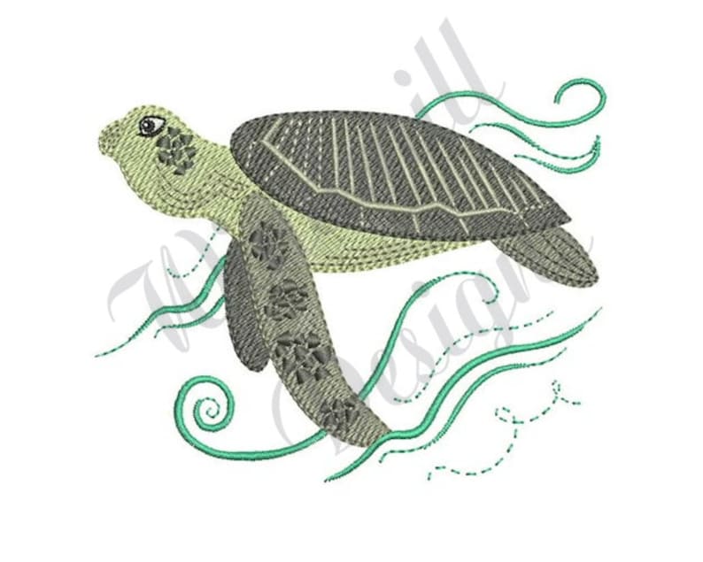 Sea Turtle Machine Embroidery Design Embroidery Designs Etsy