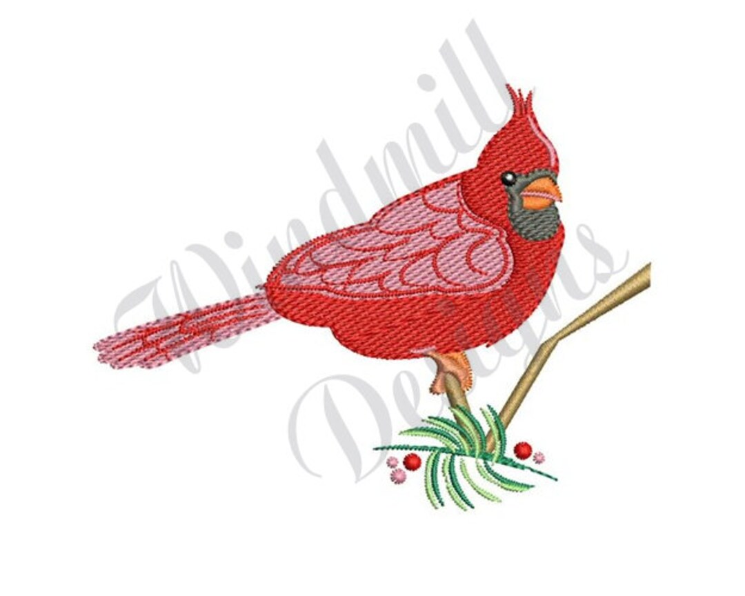 Christmas Cardinal - Machine Embroidery Design, Embroidery Designs ...