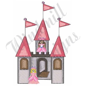 Prinzessin Schloss - Maschine Stickerei Design, Stickerei Designs, Maschine Stickerei, Stickmuster, Stickdateien, sofortiger Download