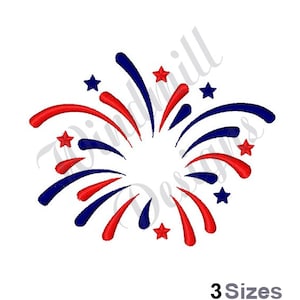 Patriotic Fireworks - Machine Embroidery Design