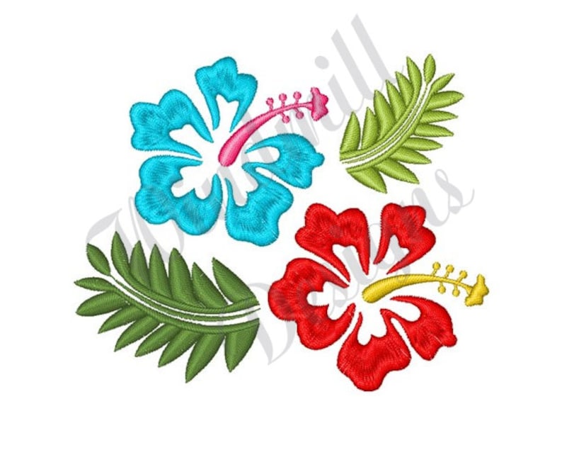 Hawaiian Flower Machine Embroidery Design Embroidery Etsy