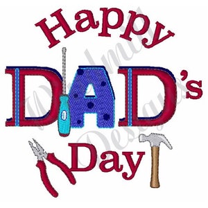Happy Dads Day - Machine Borduurwerk Ontwerp, Borduurmotieven, Machine Borduurwerk, Borduurpatronen, Borduurbestanden, Instant Download