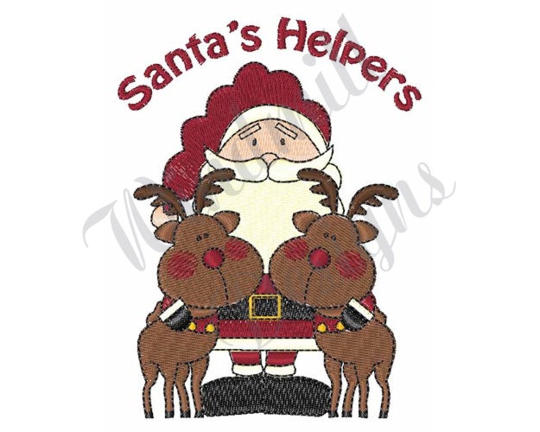 Santa's Helpers Christmas Machine Embroidery Design, Embroidery Designs ...