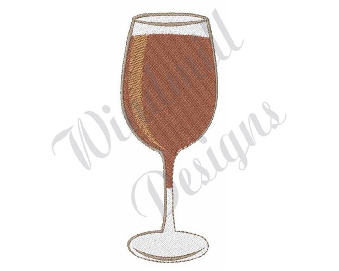 Wine Glass Machine Embroidery Design, Embroidery Designs, Machine