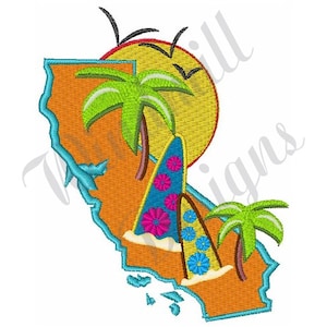 US Bundesstaat Kalifornien - Stickdatei, Stickdatei, Stickdatei, Stickdatei, Sofort Download