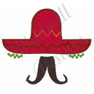 Baffi cappello sombrero - disegno di ricamo a macchina, disegni di ricamo, ricamo a macchina, modelli e file di ricamo, download istantaneo