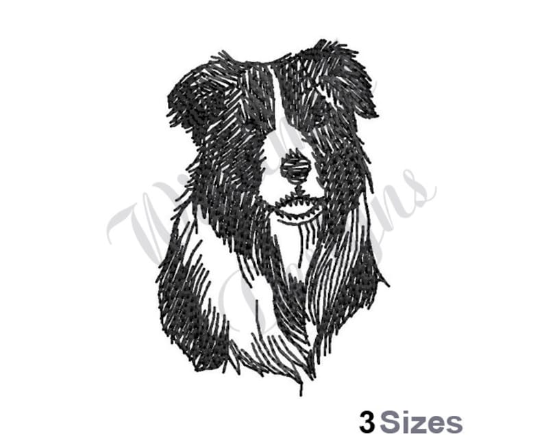 Border Collie Machine Embroidery Design Embroidery Designs | Etsy