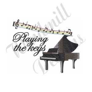 Piano à queue - Conception de broderie de machine, conceptions de broderie, broderie de machine, modèles de broderie, dossiers de broderie, téléchargement instantané