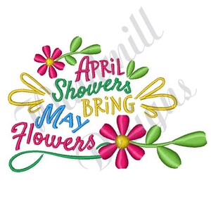 April Showers - Machine Embroidery Design, Embroidery Designs, Machine Embroidery, Embroidery Patterns, Embroidery Files, Instant Download